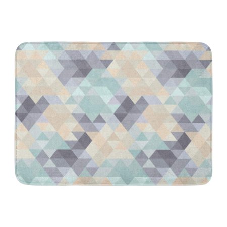 KDAGR Yellow Hipster Geometric Pattern in Pastel Tints Blue Triangle Abstract Doormat Floor Rug Bath Mat 23.6x15.7 inch