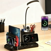 KDD LED Desk Lamp with USB Charging Port, Adjustable Brightness with 360°Gooseneck for College Dorm Room Home Office