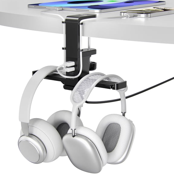 KDD Headphone Stand, Gaming Headphone Hanger with USB Charging Station and Cord Organizer for Desk, Office, PC Gaming Accessories Storage