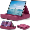 thumbnail image 1 of KDD Tablet Pillow Stand, iPad Tablet Stand Foldable Adjustable with Storage Bag & Stylus Mount, for Desk Bed Couch and Lap, Purple, 1 of 9