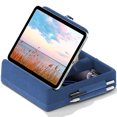 thumbnail image 1 of KDD Tablet Pillow Stand, iPad Tablet Stand with Storage, Foldable Adjustable Holder for Bed, Couch, Lap and Desk, Blue, 1 of 9