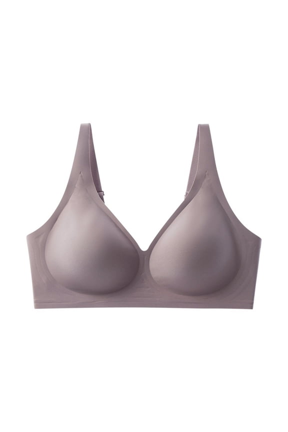 Bras for Women Comfortable Wireless Push Up Bra No Underwire Bras Seamless Full Coverage Tshirt Bralette Purple XL