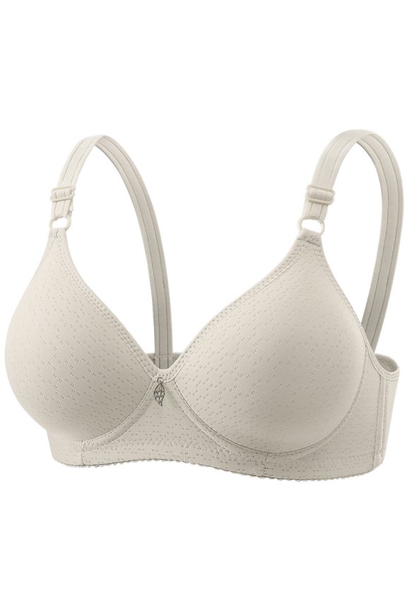 Bras for Women Solid Color Everyday Comfortable Daily Wear Simple Design Basic Bra Soft Material and Comfy Fit Bras Gray 44