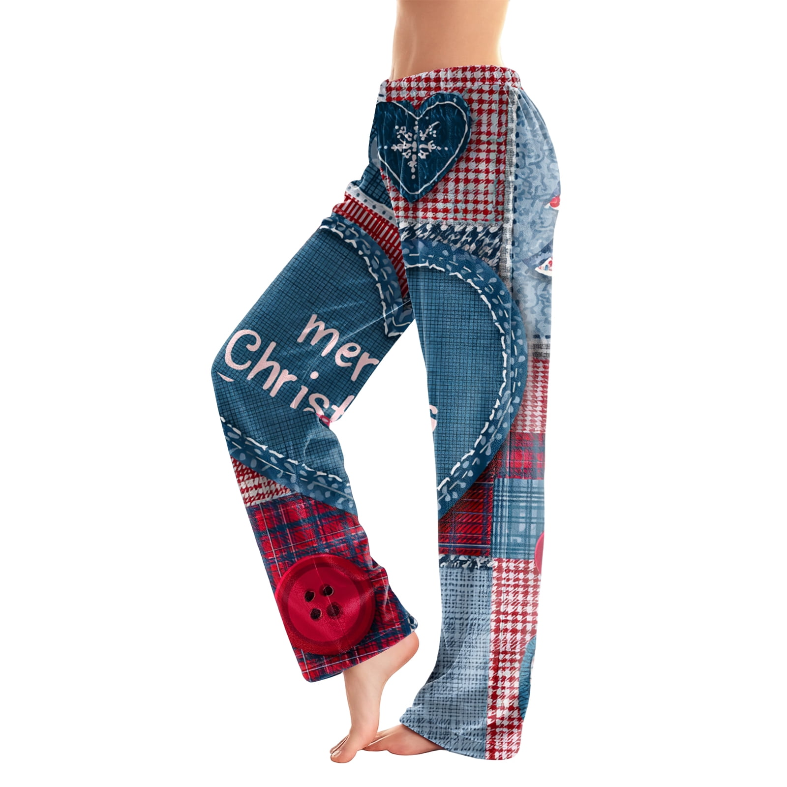 KDDYLITQ Christmas Pants for Women Length Long Flower Oversized Pajama ...