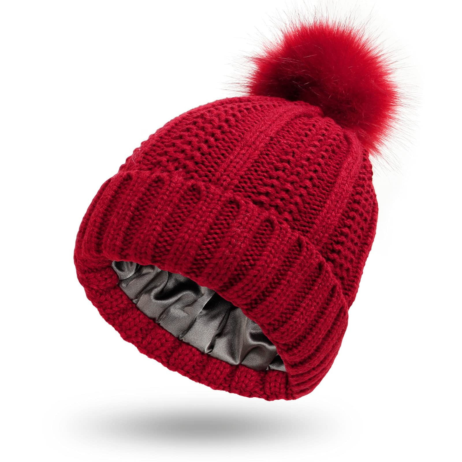 KDDYLITQ Beanie Pom Poms Balls Christmas Hats for Women Cable Knit