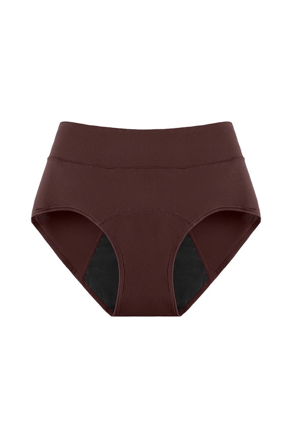 Leak- Underwear Reusable Underwear for Women, High Waisted Leakproof Ladies Panties Brown S