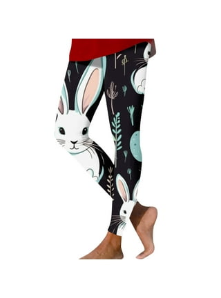 Susanny Womens Easter Leggings Plus Size 3D Print Egg Rabbit Bunny Plus  Size High Waisted Yoga Pants Tummy Control Easter Day Soft Holiday Gym  Tights