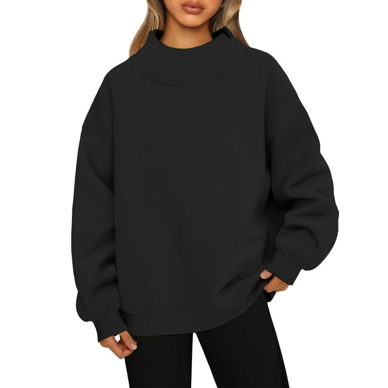 KDDYLITQ Mockneck Sweatshirt Womens Oversized Long Sleeve Loose