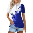 thumbnail image 1 of KDDYLITQ Polo Shirts For Women Cotton Plus Size Short Sleeve Loose Wicking Lightweight Shirts Summer Collared Casual Golf Shirts Blue M, 1 of 4