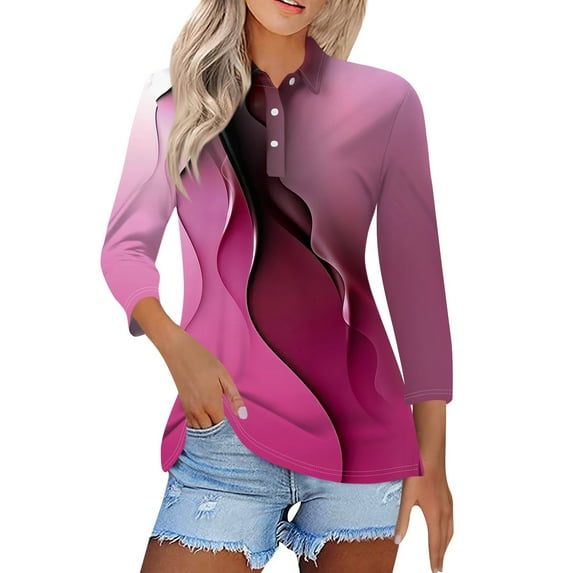 KDDYLITQ Polo Shirts For Women Cotton Short Sleeve Loose Breathable Summer Shirts Lightweight Collared Casual Tees Hot Pink XL