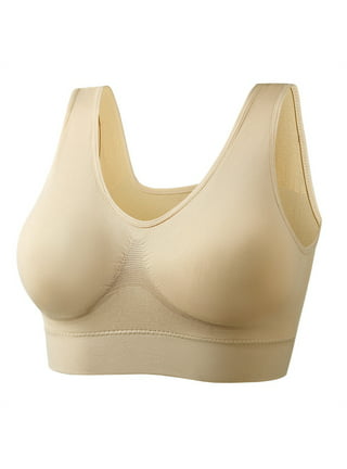 EHTMSAK Women's Bras No Underwire Plus Size Push Up Padded Comfort Bra  Complexion 40D