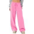 thumbnail image 1 of KDDYLITQ Sweat Pants Women Straight Wide Leg Drawstring Sweatpants High Waisted Fleece Lined Baggy Pants Lounge Workout Joggers with Pockets Pink M, 1 of 6