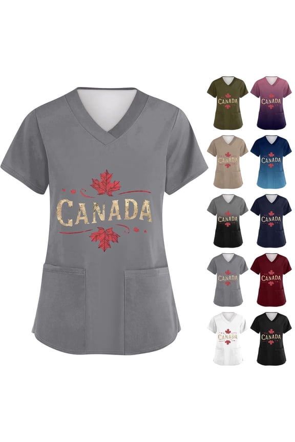 United States 250th Anniversary Shirts for Women Independence Red White and Blue V Neck T-Shirts Vintage Printed 4th Of July Tops American Flag Loose Short Sleeve Scrubs Tees Black M