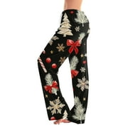 KDDYLITQ Women Christmas Pajama Pants Length Long Merry Christmas Oversized Pants Plaid Elastic Waist Lightweight Loungewear Red with Funny 2025 Joggers Mint Green S