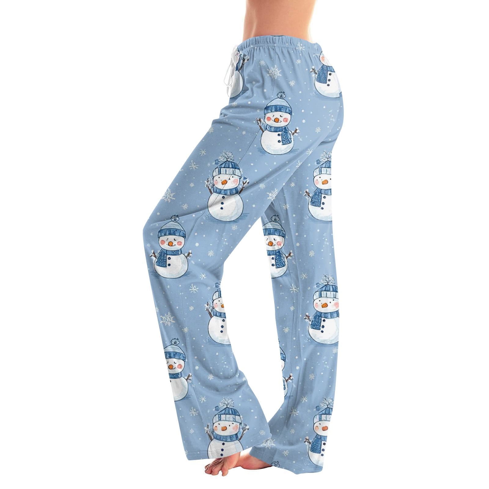 KDDYLITQ Women Christmas Pajama Pants Length Long Plaid Oversized Pants ...
