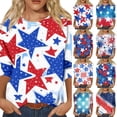 thumbnail image 1 of KDDYLITQ Womens 250th Anniversary Usa Tshirt July 4th Usa Flag Crew Neck Tees Freedom 250 Years Birthday Independence Blouses National Flag Print Graphic 3/4 Sleeve Tops Royal Blue L, 1 of 6