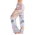 thumbnail image 1 of KDDYLITQ Womens Easter Pj Pants Egg Rabbit Graphic Elastic Hight Waist Drawstring Casual Sleep Pants Carrots Straight Wide Leg Baggy Formal Lounge Pants Multicolor S, 1 of 5