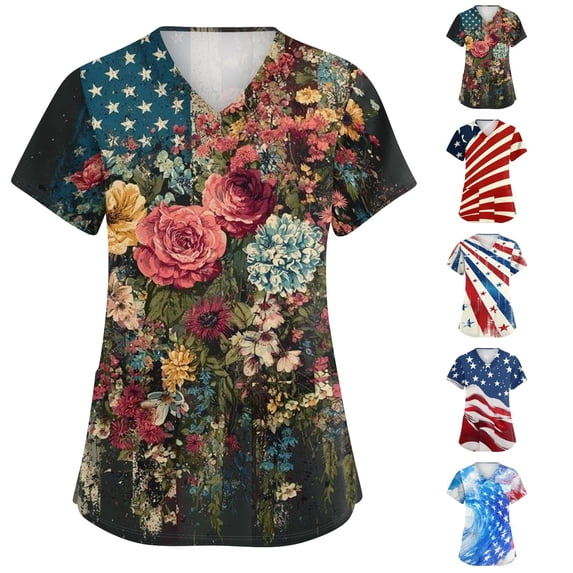 KDDYLITQ Womens U.s. 250th Anniversary Shirts 4th Of July 250th Birthday V Neck Tops Liberty 250 Years Birthday Independence Blouses American Flag 2026 Short Sleeve Tees Navy 4XL