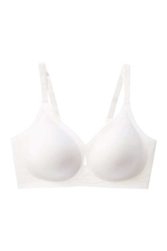 Womens Wireless Bra No Underwire Comfort Seamless Bras Soft Bralette Full Coverage Bra White M
