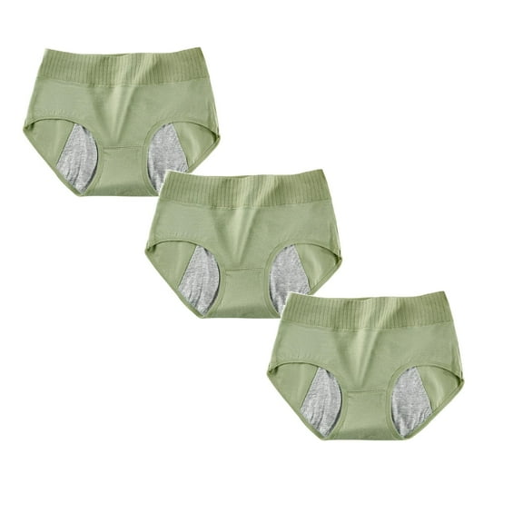 KDFJPTH 3 Pack Leakproof Panties for Women 4 Layer Underwear Ladies Breathable Panties