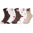 thumbnail image 1 of KDFJPTH 5 Pack Toddlers Baby Girls Boys Floral Cartoon Non Socks Ankle Crew Socks, 1 of 9