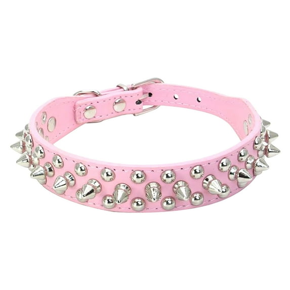 KDFJPTH Adjustable Leather Studded Pet Puppy Dog Collar Neck Strap Leather Dog Cat Pet Collars Small Cat Dogs Cat Collars with Bells Cat Collars for Boy Cats Bells for Dog Collars Loud