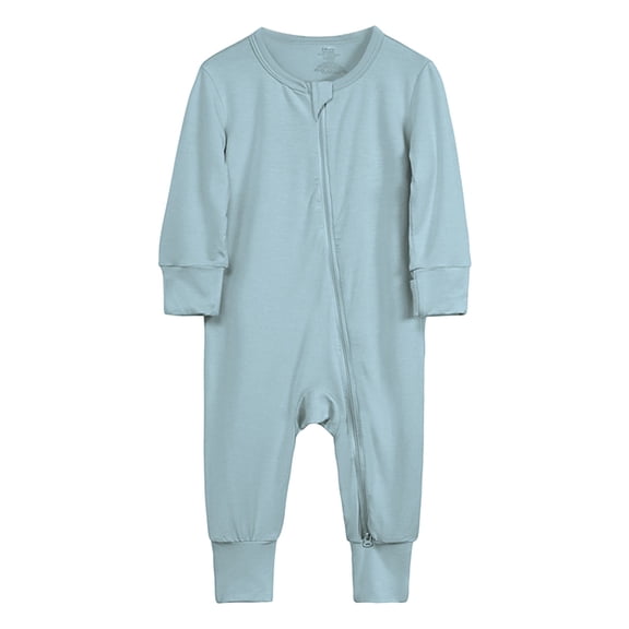 KDFJPTH Baby Cotton Rompers Footless Pajamas Zipper Long Sleeve Sleeper Jumpsuit Boy Summer Outfits