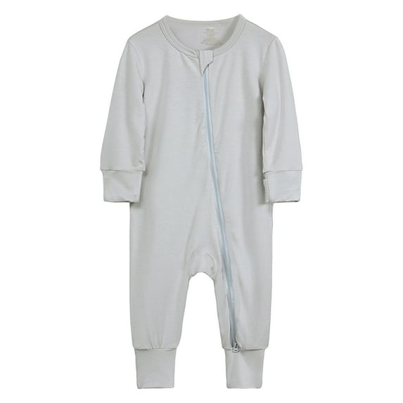 KDFJPTH Baby Cotton Rompers Footless Pajamas Zipper Long Sleeve Sleeper Jumpsuit Boy Winter Clothes
