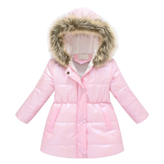 KDFJPTH Toddler Baby Kids Girls Winter Thick Warm Hooded Windproof Coat Outwear Jacket Light Jacket for Kids