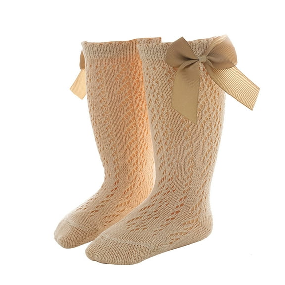 KDFJPTH Baby Toddlers Girls Knee High Socks 1 Pack Bow Long Stockings Ruffled Socks School Leggings Boys Cotton Socks