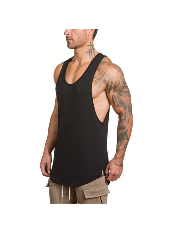 Big And Tall Shirt for Men Muscle Tank T shirt Singlet Vest Bodybuilding Men's Sleeveless Gyms Fitness Top Men's blouse