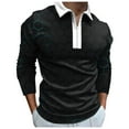 thumbnail image 1 of KDFJPTH Black Polo Shirts for Men Long Sleeve Shirts Blue M, 1 of 4