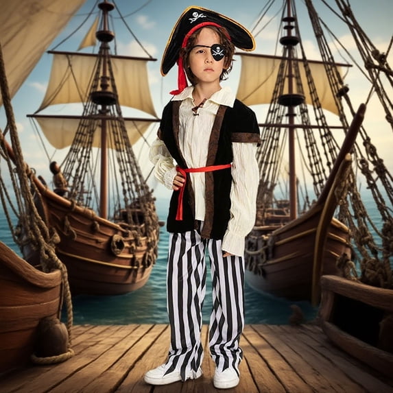 KDFJPTH Boys Outfits Set for Halloween Party Dress Up for 4-12 Years Old Versatile Kids Outfit for Holidays Performances And Daily Wear
