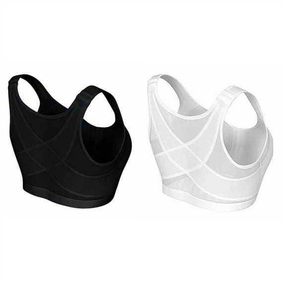KDFJPTH Bra For Seniors Front Closure Sora Bra For Older Women Front Closure Embraced Bra Bra 2PC (Black And White) Bras Workout Sports Bra for Women
