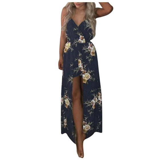 KDFJPTH Casual Dresses For Women Sleeveless Trousers Beach Flower Playsuit Party Jumpsuit Cute Beach Outfits Outfits Womens Dress