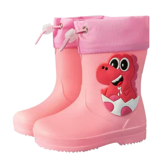 KDFJPTH Children Female Elastic Mouth Children's Rain Boots Textured Soles Non Light Comfortable Rain Shoes For Primary School Students Rain Boot Kids Kids Insulated Boots
