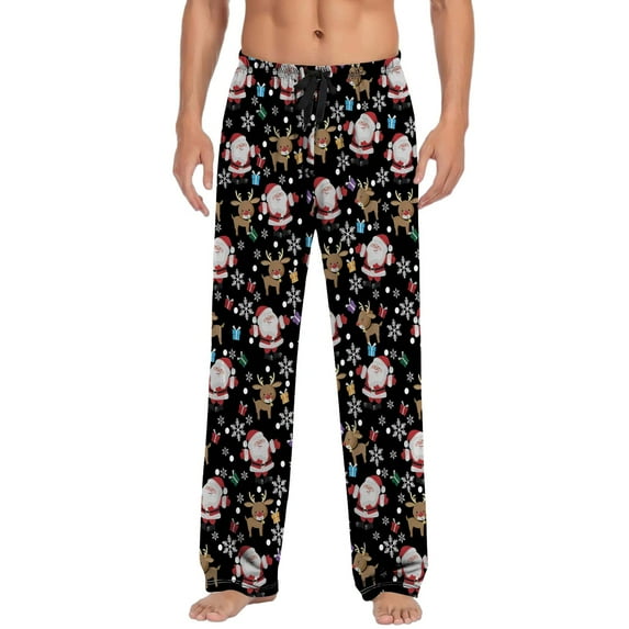 KDFJPTH Christmas Mens Casual Pants Pajama Pants With Drawstring And Pockets Christmas Gift Bedroom with Big Foam