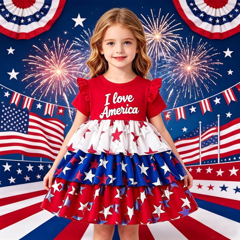 fancy dress red white and blue Red White Blue Patriotic Fairy Princess Birthday Costume w/Crown Wand Fairy Wings