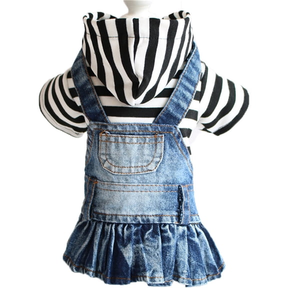 KDFJPTH Fruit Embroidered Pet Dog Dress Stripe Plaid Puppy Denim Hoodie Jacket Pet Rack Pet for Small Dogs Girl Pet for Small Dogs Boy Pet for Small Dogs Tutu Pet