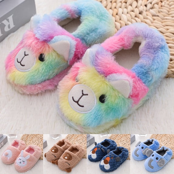 KDFJPTH Girls Soft-Soled Shoes Toddler Cartoon Slippers Baby Boys Warm Kids Baby Shoes Boys Size 6 Shoes Toddler Multicolor 2-2.5 Years