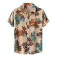 thumbnail image 1 of KDFJPTH Hawaiian Shirts For Men Summer Casual Fashion Floral Printed Short Sleeve Turn-Down Collar Button Fashion Tops Mens Shirts, 1 of 6