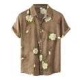 thumbnail image 1 of KDFJPTH Hawaiian Shirts For Men Summer Casual Fashion Floral Printed Short Sleeve Turn-Down Collar Button Fashion Tops Mens Shirts, 1 of 6