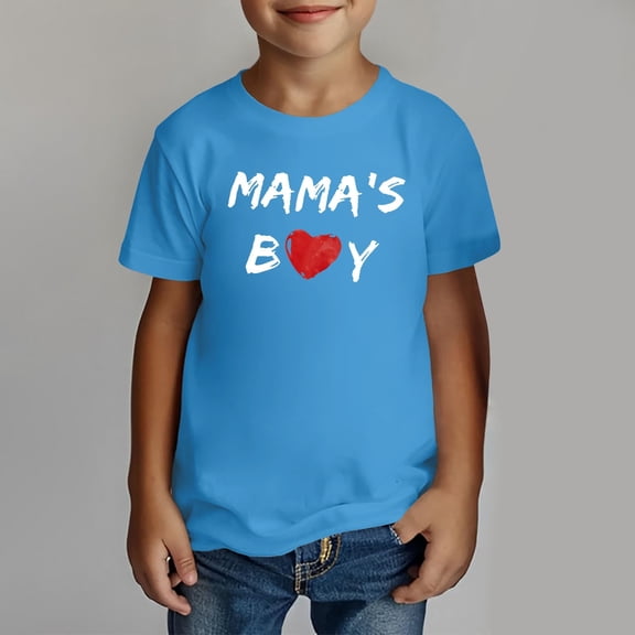 KDFJPTH Kids T Shirts Graphic Mama'S Boy Boy Shirt Baby Tee Tshits
