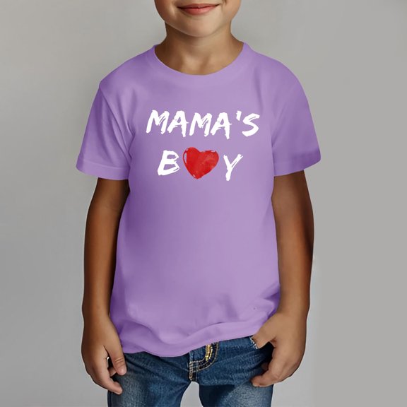 KDFJPTH Kids T Shirts Graphic Mama'S Boy Boy Shirt Baby Tee Tshits