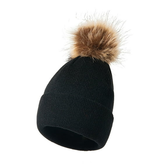 KDFJPTH Kids Winter Hat Toddler Knitted Pom Beanie Hat Cotton Lined Cap Baby Girls Boys Hat
