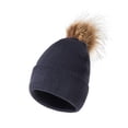 thumbnail image 1 of Kids Winter Hat Toddler Knitted Pom Beanie Hat Cotton Lined Faux Cap Baby Girls Boys Hat, 1 of 4