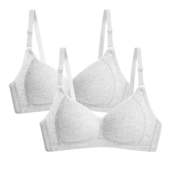 KDFJPTH Lady Push-Up Solid Wireless Bra 2-Pack