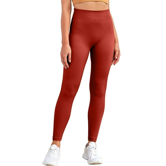 KDFJPTH Leggings Sport Women Fitness Solid High Waist Casual Ankle Slim-Leg Leggings