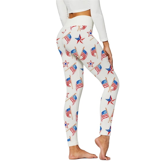 KDFJPTH Leggings with Pockets for Women Tummy Control Print High Waist Casual Ankle Slim-Leg Leggings