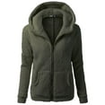 thumbnail image 1 of KDFJPTH Sweater Outwear Winter Zipper Hooded Coat Coat Wool Cotton Women Coat Warm Women's Coat Female Fall Jackets Cold Weather Jacket, 1 of 6